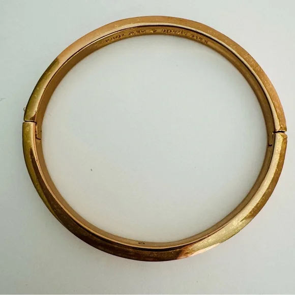 Kate Spade Spot The Spade Pink Enamel Hinged Bangle Bracelet - Picture 8 of 11